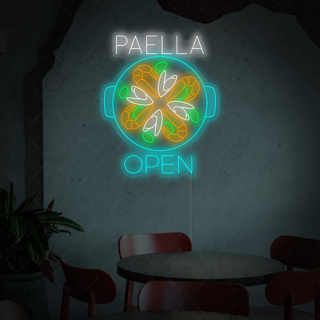 "Paella Open" Enseigne néon