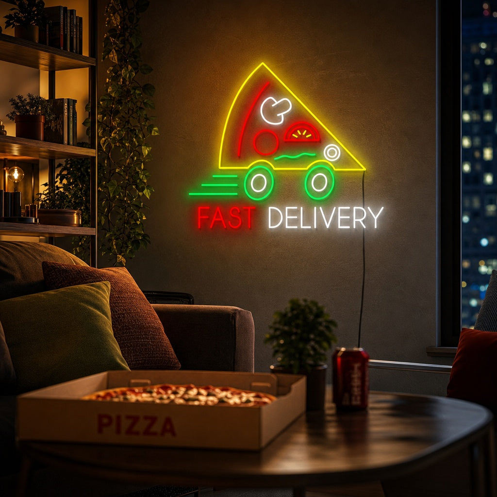 "Pizza Fast Delivery" Enseigne néon