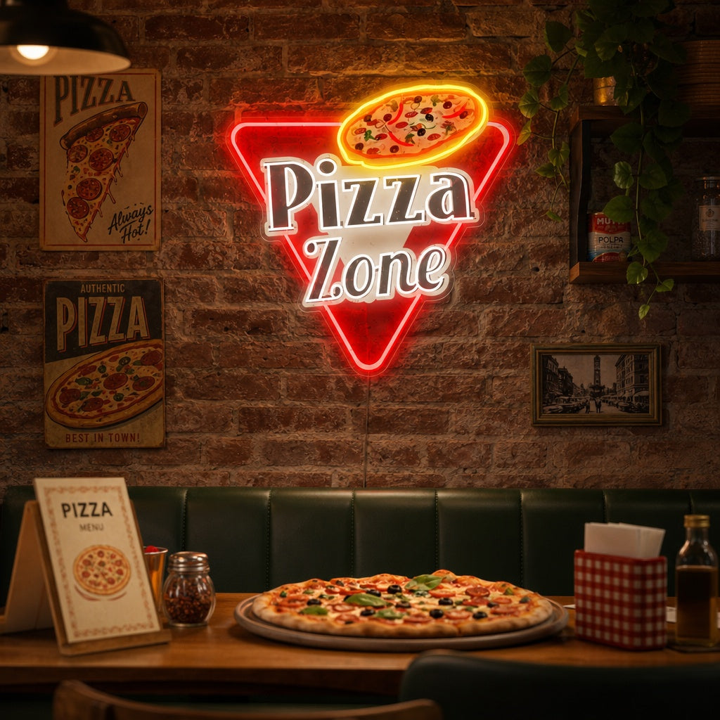 "Pizza Zone" Enseigne néon