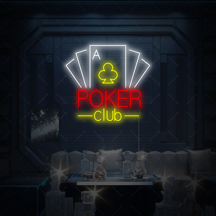 "Poker Club" Enseigne néon