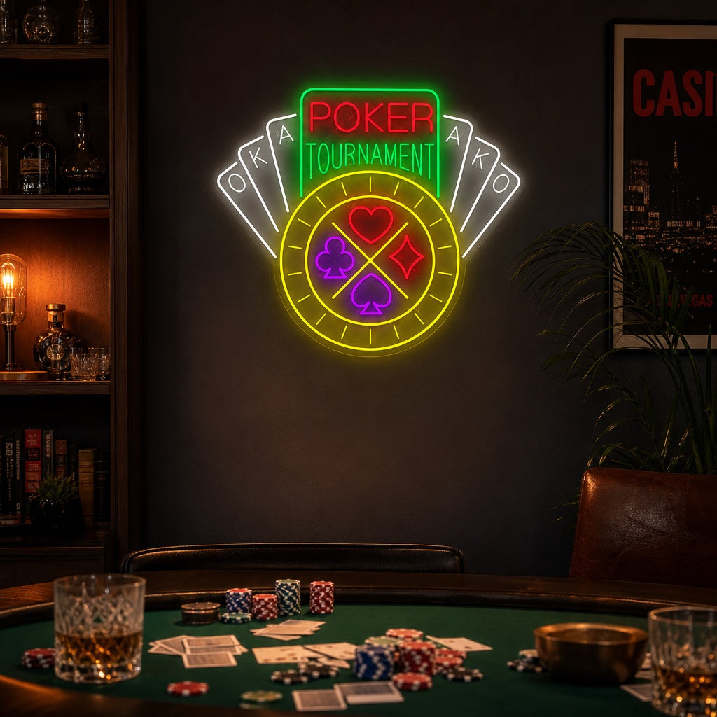 "Poker Tournament" Enseigne néon