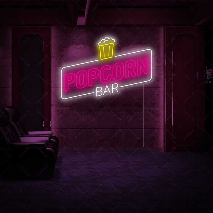 "Popcorn Bar" Enseigne néon