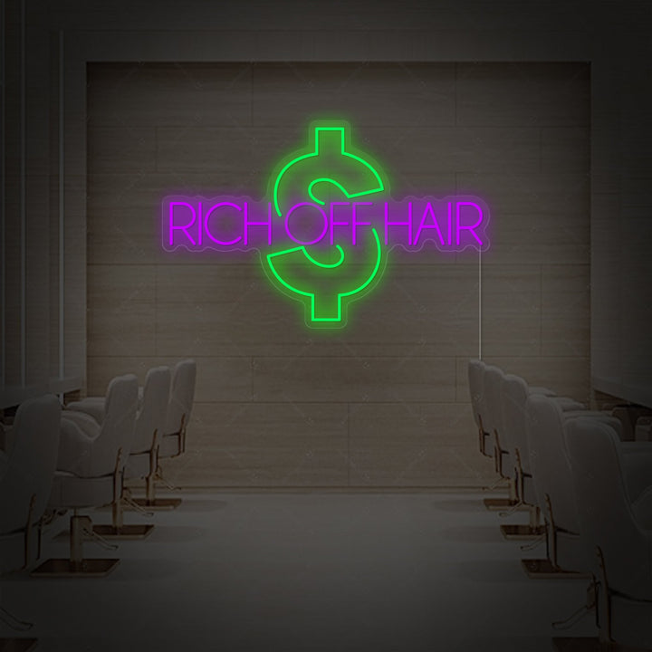 "Rich Off Hair" Enseigne néon