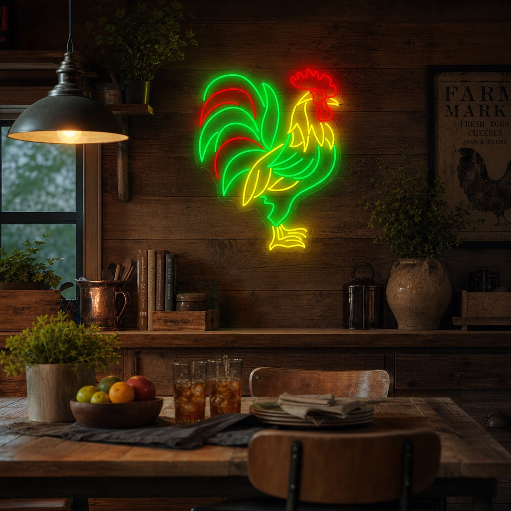 "Coq" Enseigne néon