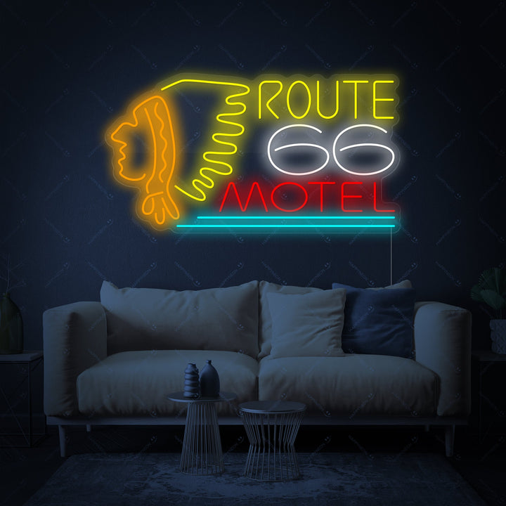 "Route 66 Motel" Enseigne néon