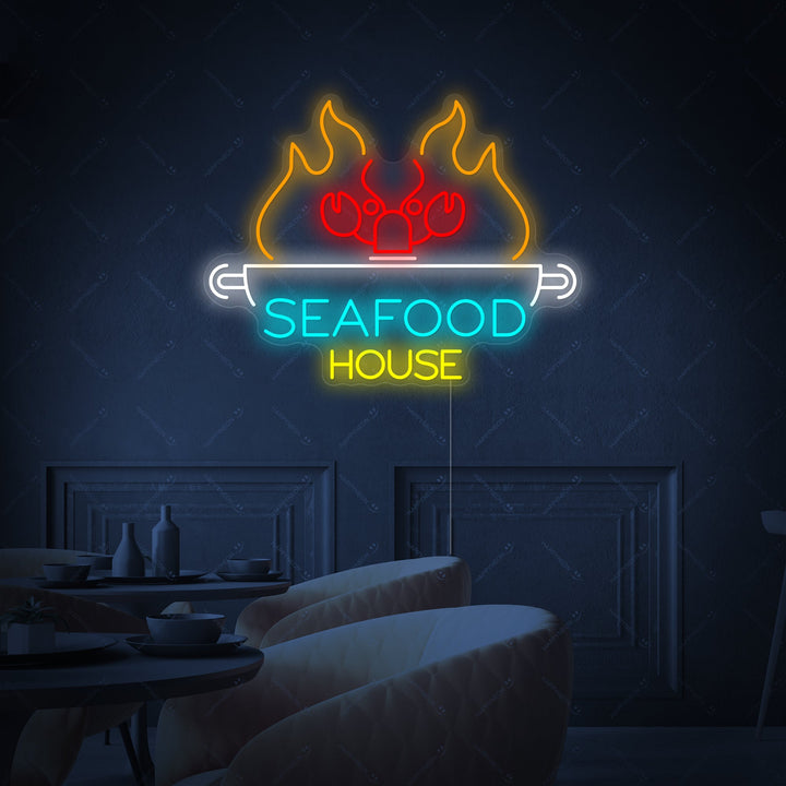 "Seafood House" Enseigne néon