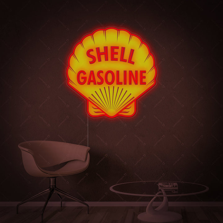 "Logo Shell Gasoline" Enseigne néon