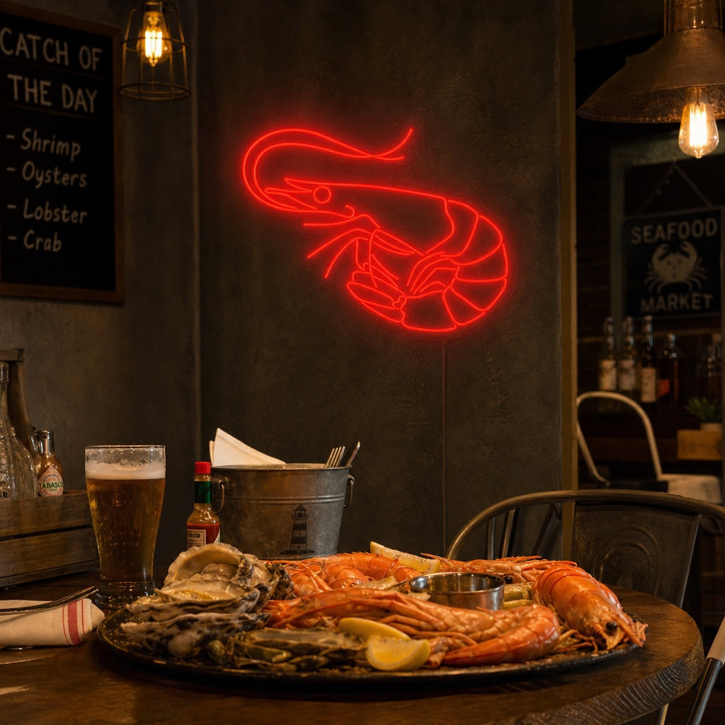"Crevettes" Enseigne néon