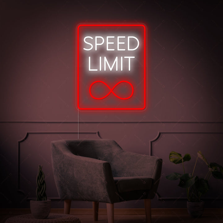 "Speed Limit Infinity" Enseigne néon