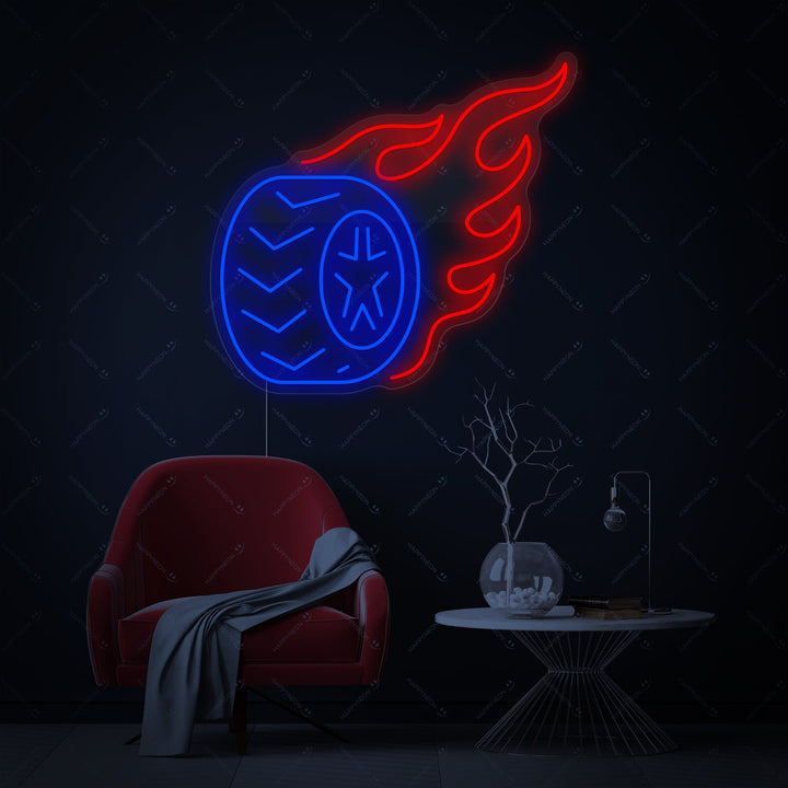 "Flamme de pneu" Enseigne néon