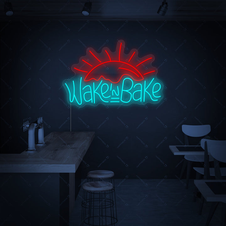 "Wake and Bake" Enseigne néon