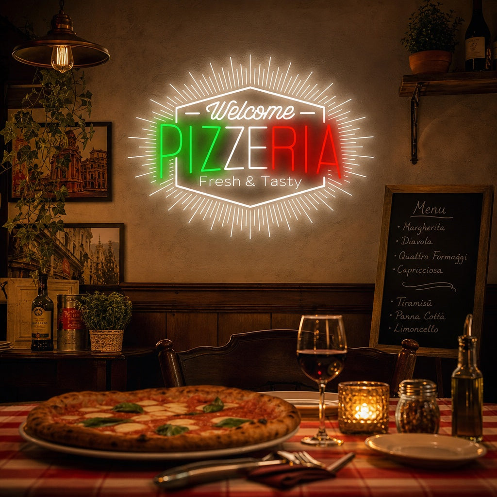 "Welcome Pizzeria" Enseigne néon
