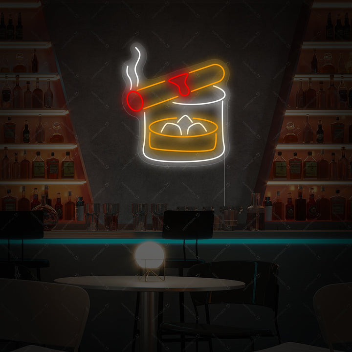 "Verre à whisky" Enseigne néon