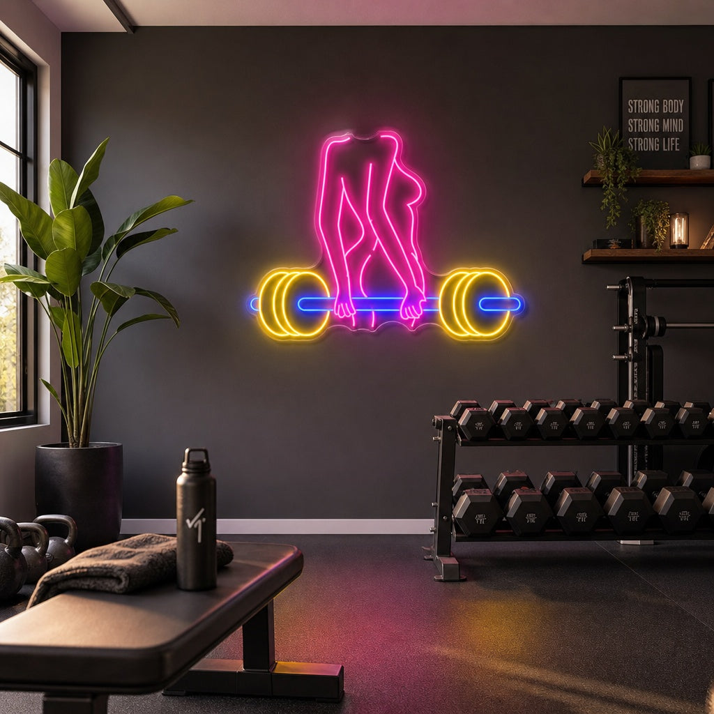 "Femme Barbell" Enseigne néon