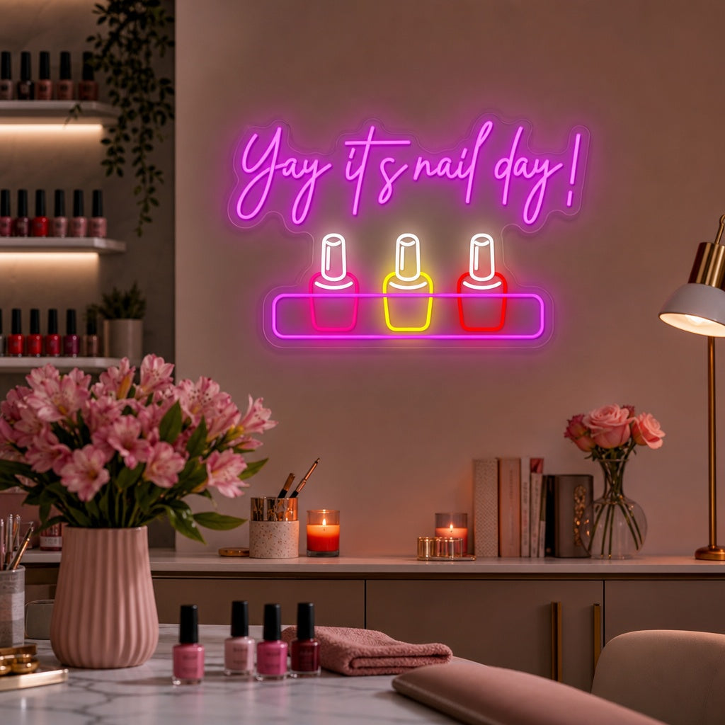"Yay It Is Nail Day" Enseigne néon