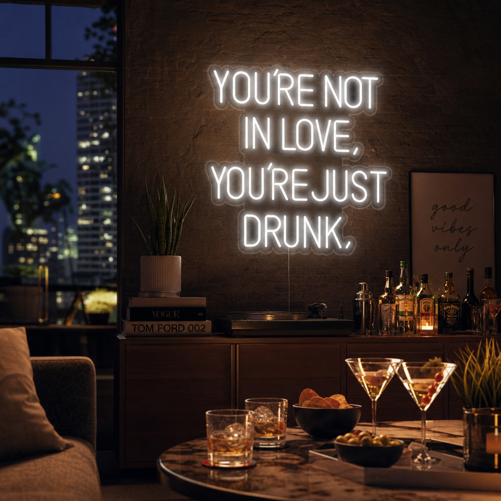 "You Are Not In Love You Just Drunk" Enseigne Lumineuse en Néon