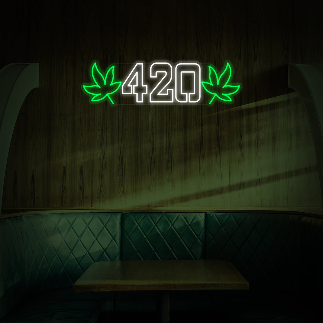 "420 Marijuana Cannabis" Enseigne Lumineuse en Néon