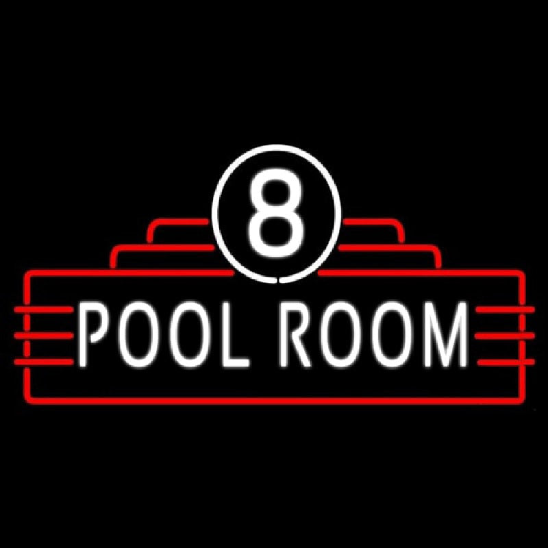 "8 Pool Room" Enseigne Lumineuse en Néon