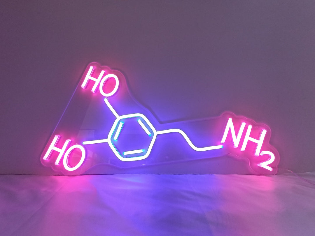 "Molécule De Dopamine" Enseigne Lumineuse en Néon (Stock: 1 unités)