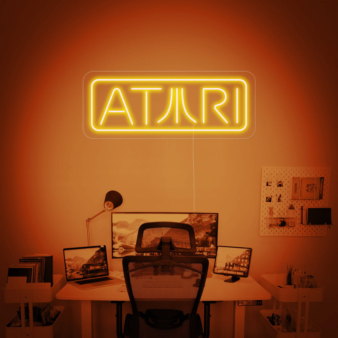"Atari, Décoration De Joueur" Enseigne Lumineuse en Néon