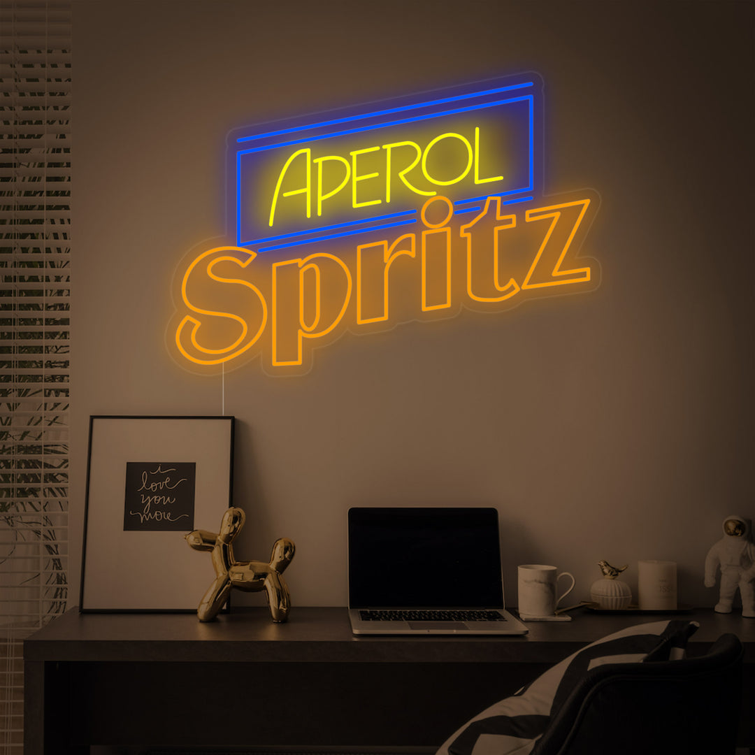 "Bar À Bière Aperol Spritz" Enseigne Lumineuse en Néon