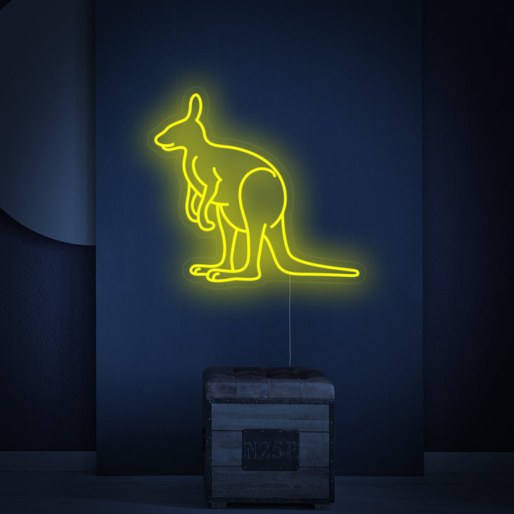 "Kangourou Australien" Enseigne Lumineuse en Néon