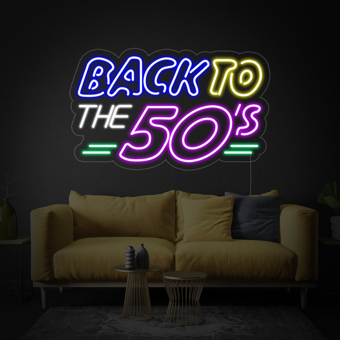 "Back To The 50s" Enseigne Lumineuse en Néon