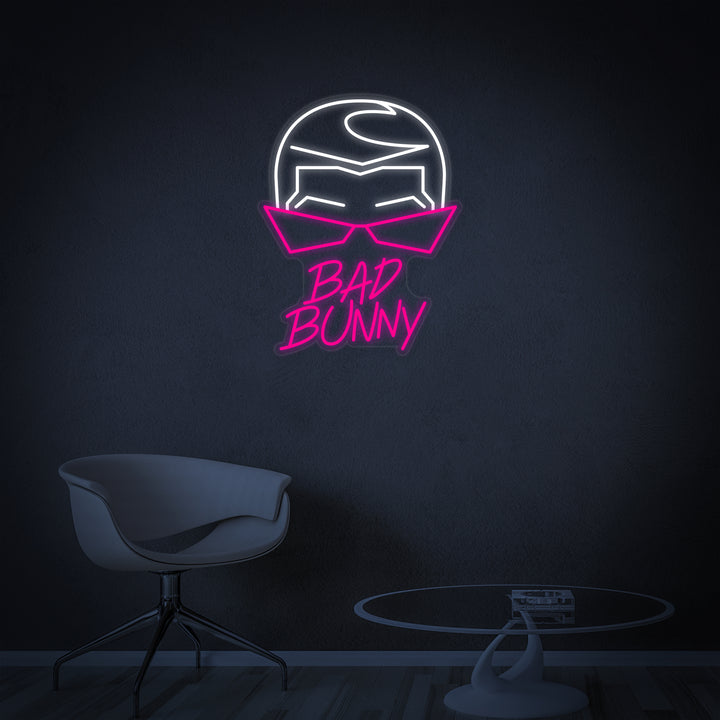 "Bad Bunny Chanteur Et Rappeur" Enseigne Lumineuse en Néon