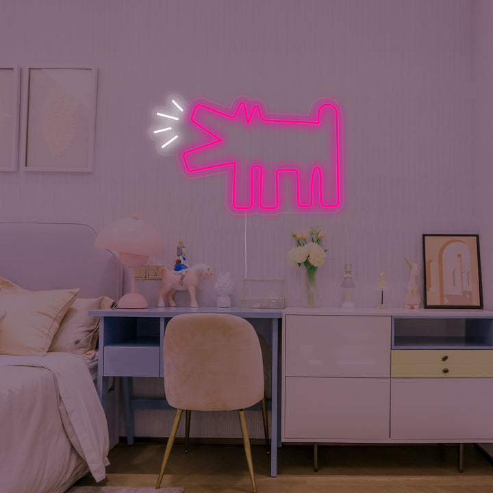 "Chien Aboyant, Décoration De Chambre D'Enfant" Enseigne Lumineuse en Néon