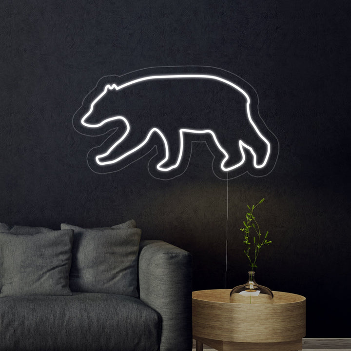 "Ours" Enseigne Lumineuse en Néon
