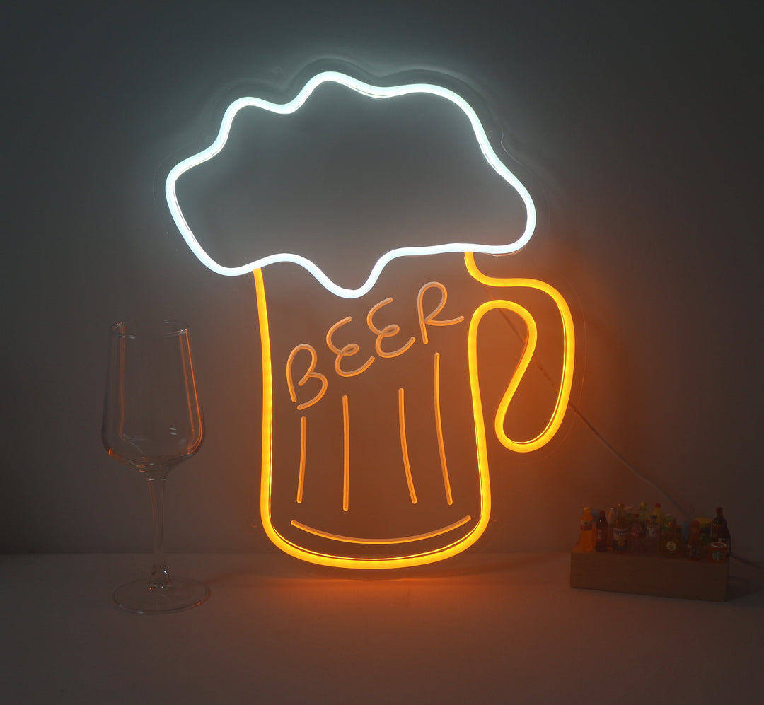 "Beer, Chope à Bière" Mini Lumineuse en Néon