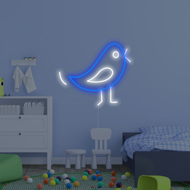 "Oiseau, Chambre D'Enfant" Enseigne Lumineuse en Néon