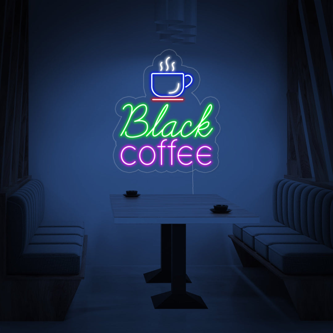 "Black Coffee" Enseigne Lumineuse en Néon