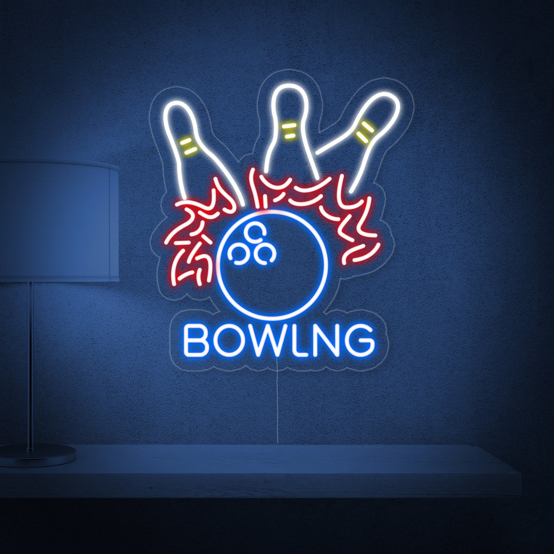"Boule De Bowling" Enseigne Lumineuse en Néon