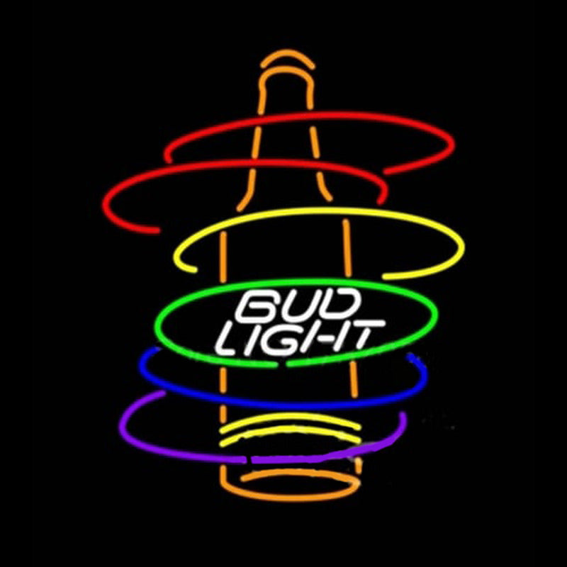 Bud Light Rainbow Bottle Enseigne Lumineuse en Néon