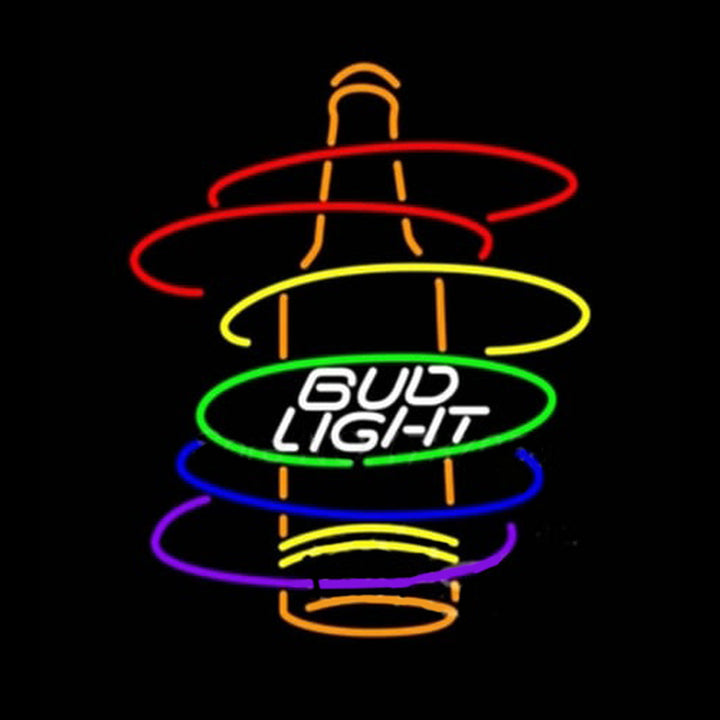Bud Light Rainbow Bottle Enseigne Lumineuse en Néon