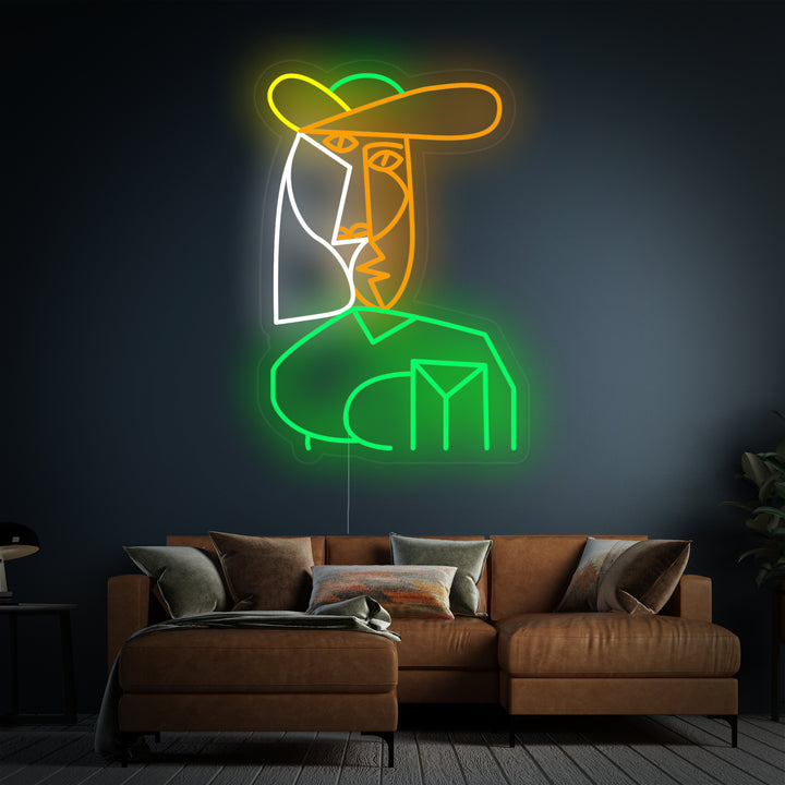 "Buste De Femme Pablo Picasso" Enseigne Lumineuse en Néon