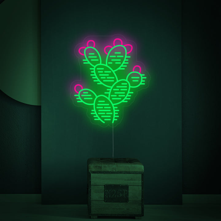 "Cactus Plantes Du Désert" Enseigne Lumineuse en Néon