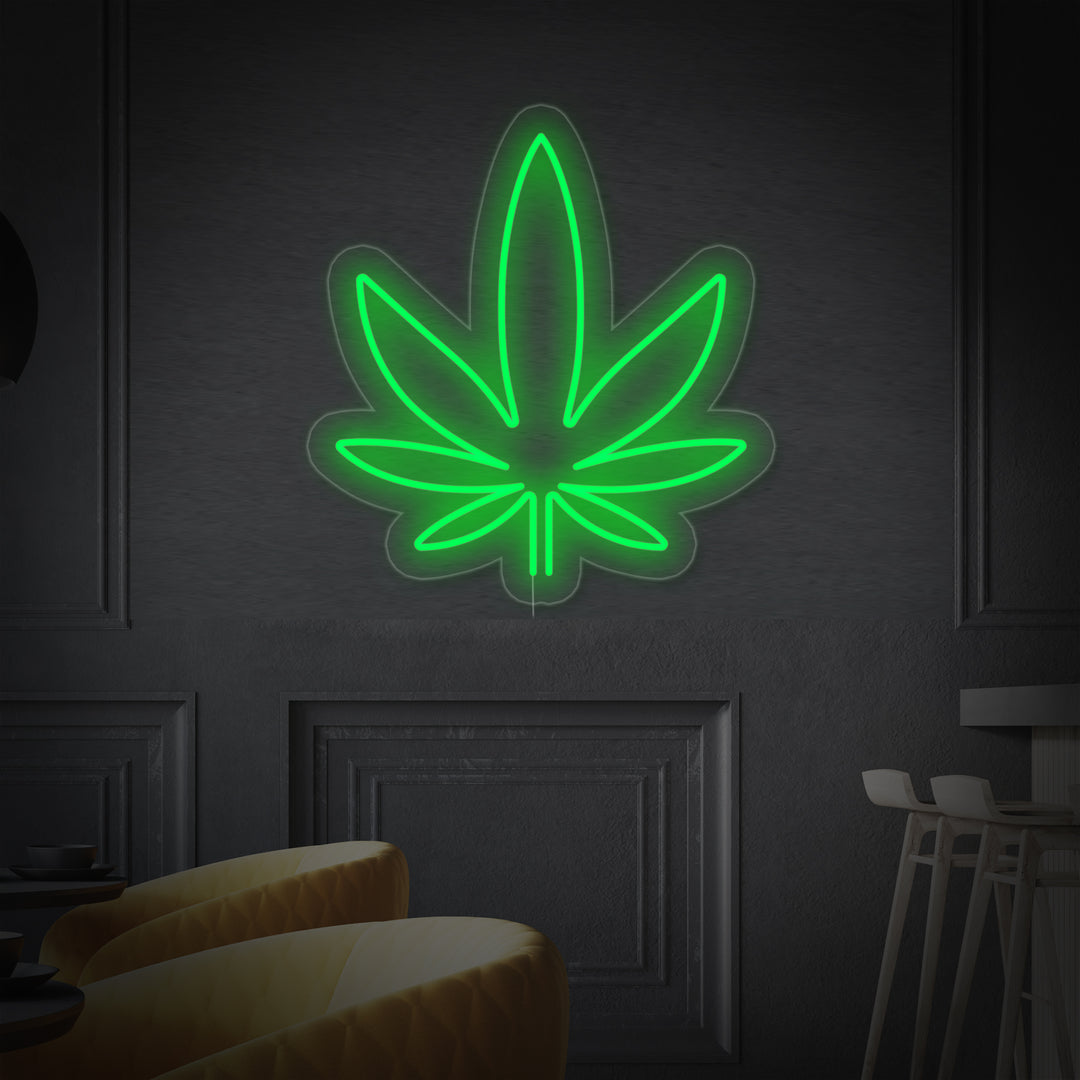 "Bar De Cannabis Ouvert" Enseigne Lumineuse en Néon