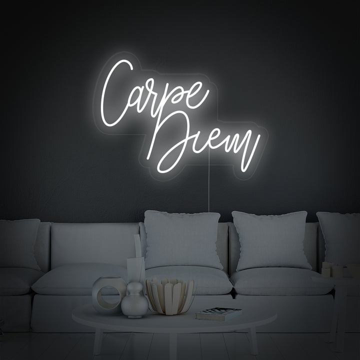 "Carpe Diem, Latin, Seize the day" Enseigne Lumineuse en Néon