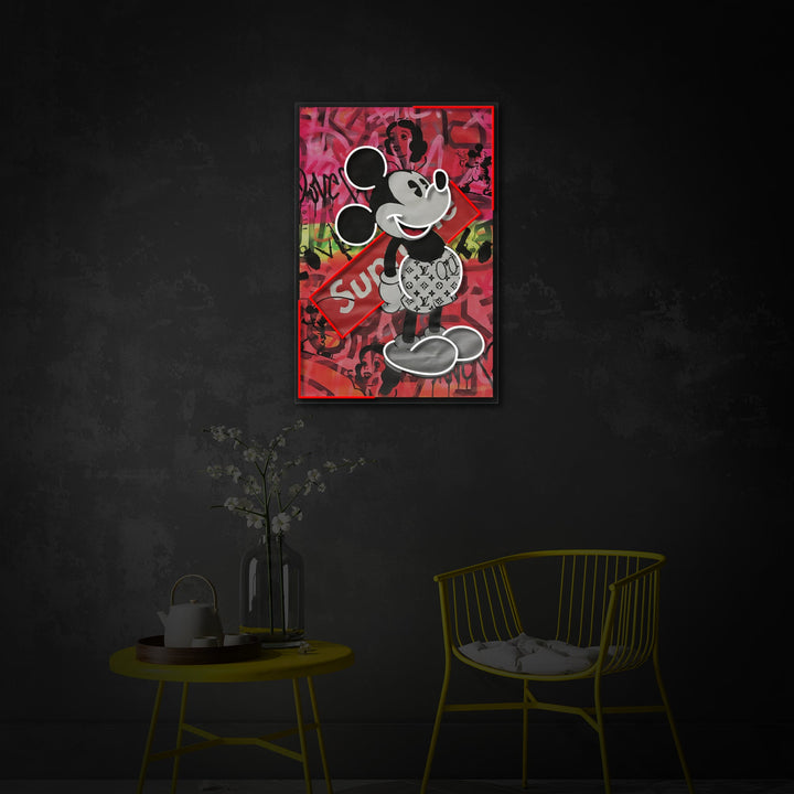 "Cartoon Mouse Pop Art" Enseigne néon LED imprimée UV