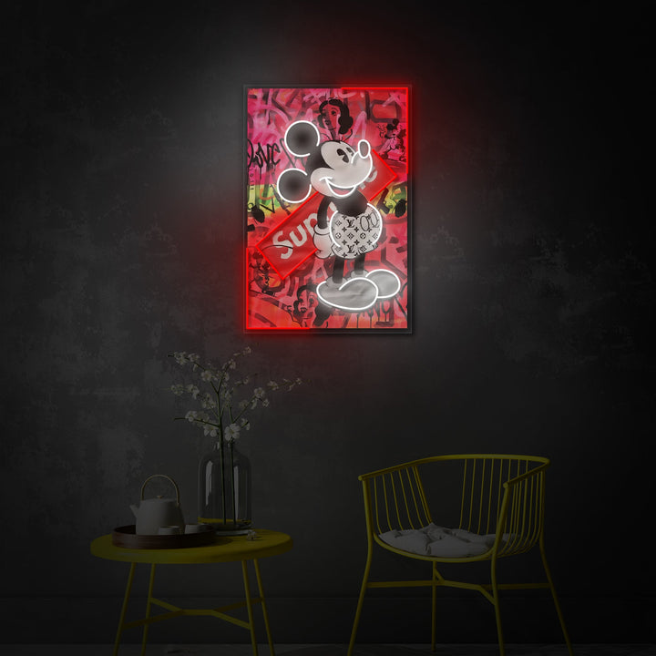 "Cartoon Mouse Pop Art" Enseigne néon LED imprimée UV