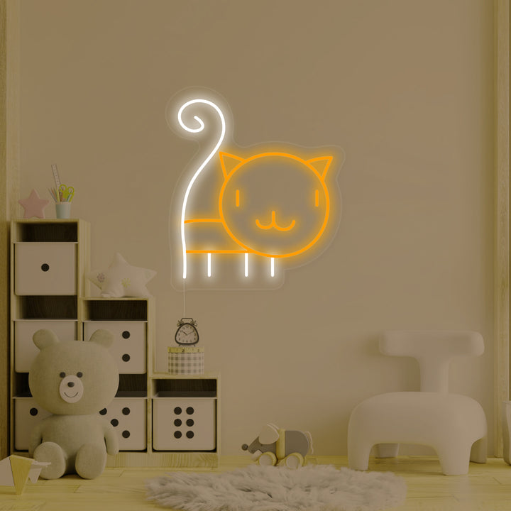 "Chaton, Décoration De Chambre D'Enfant" Enseigne Lumineuse en Néon