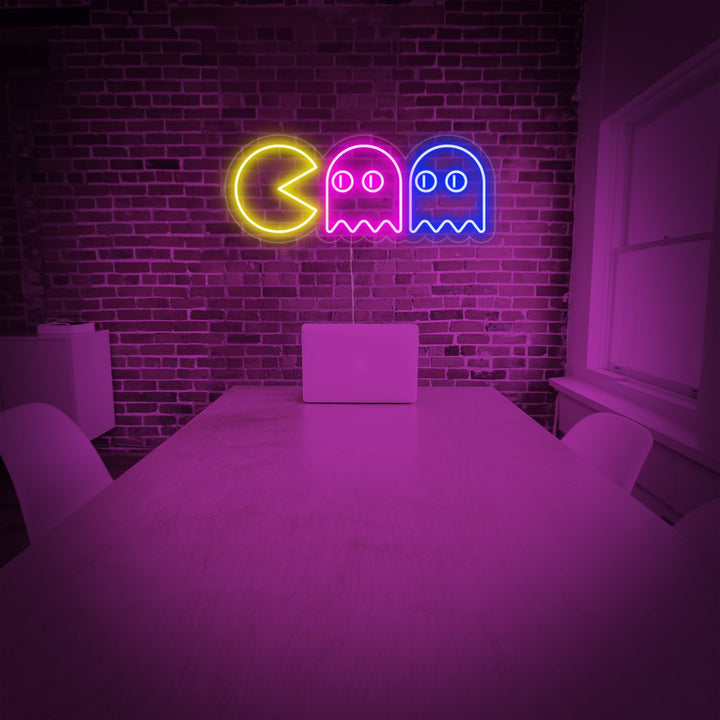 Pacman Néon Sign, Neon Gaming, Neon Gamer, Chambre Gaming