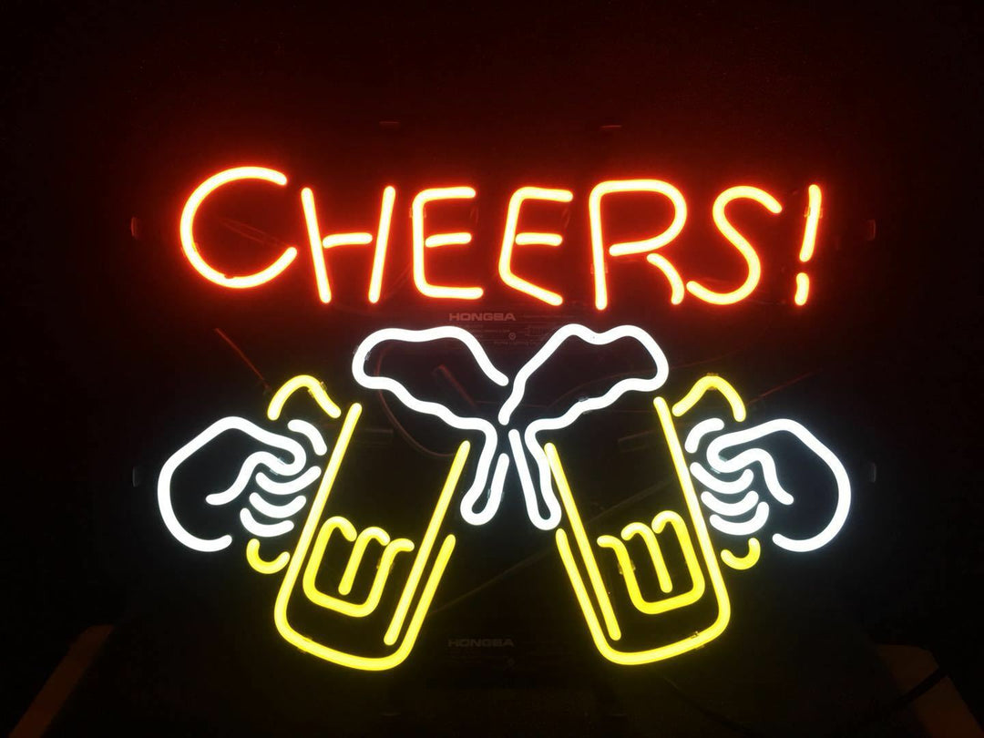 "Cheers, Bière" Enseigne Lumineuse en Néon