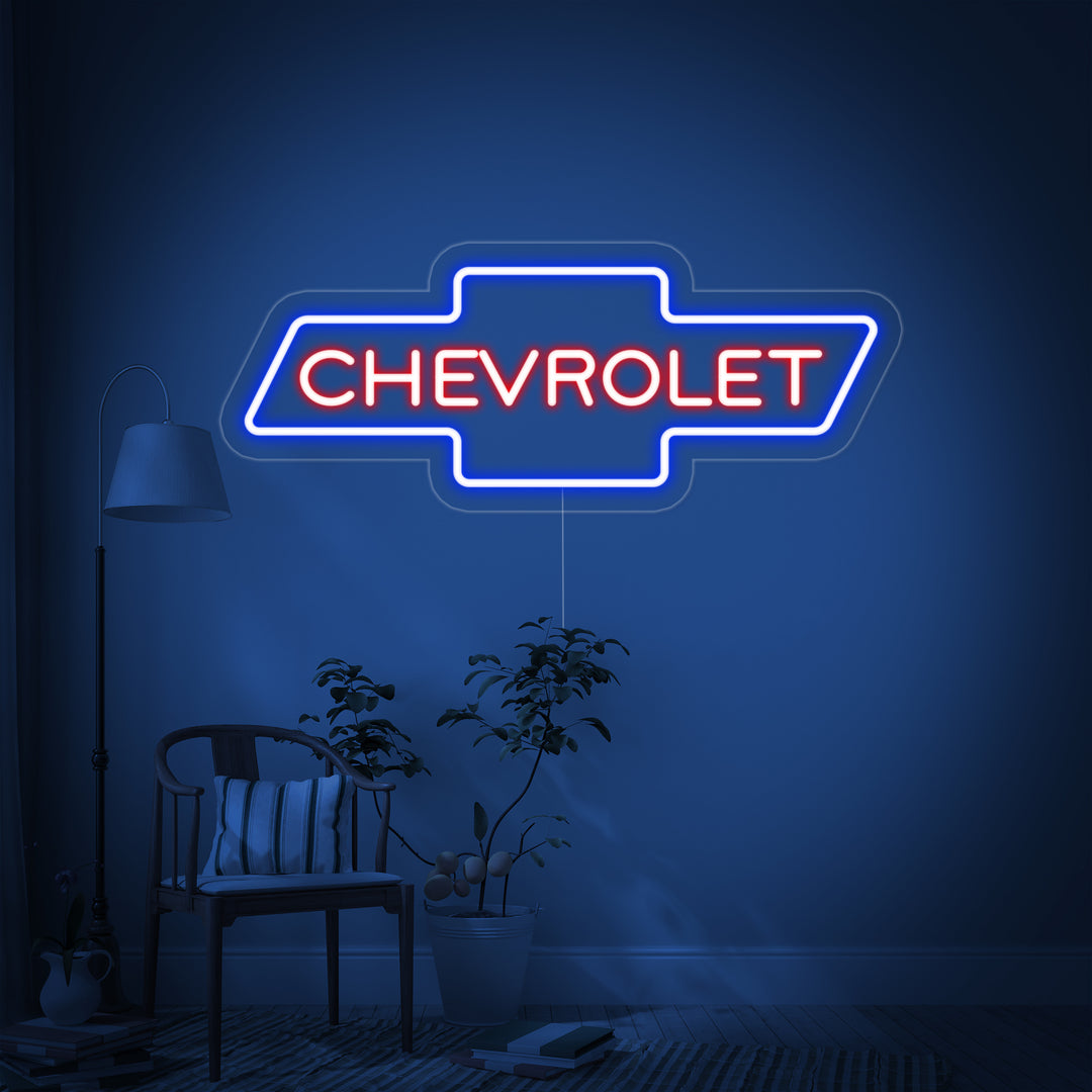 "Chev Car Logo" Enseigne Lumineuse en Néon
