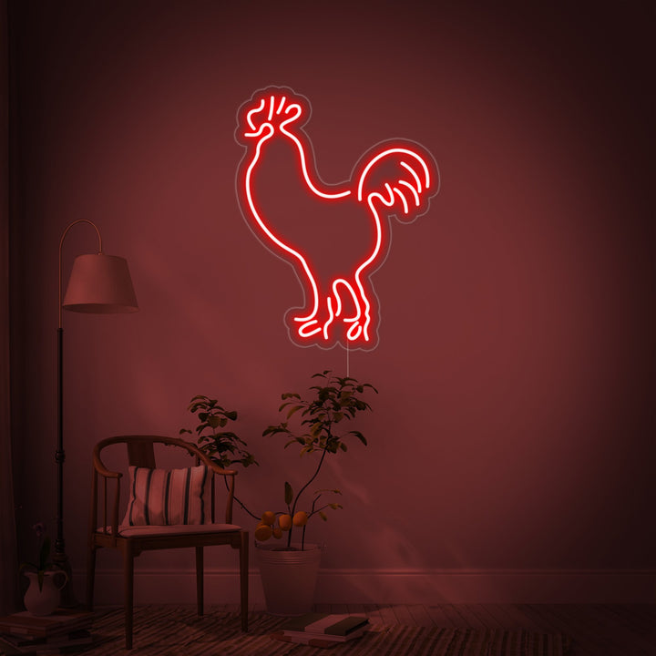 "Coq, Poulet, Volaille" Enseigne Lumineuse en Néon