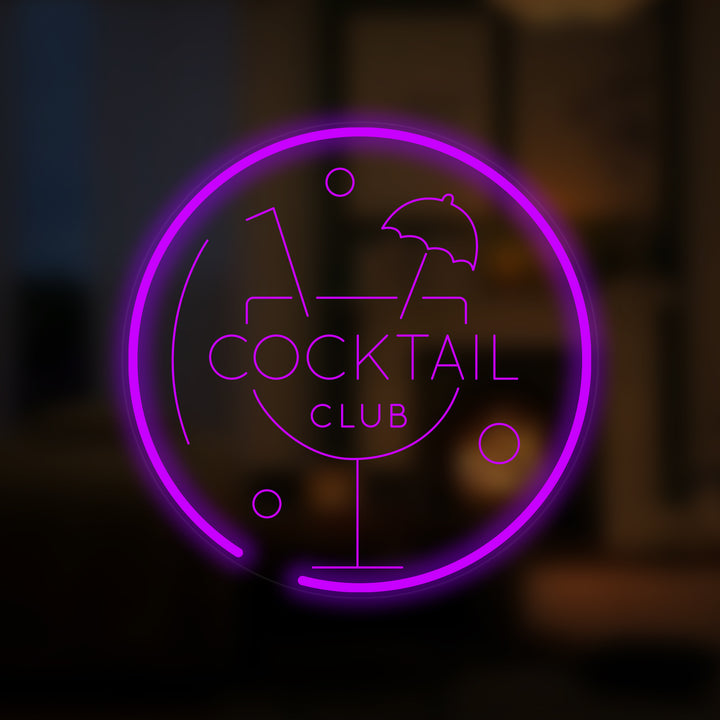 "Cocktail Club, Cocktail" Mini Lumineuse en Néon