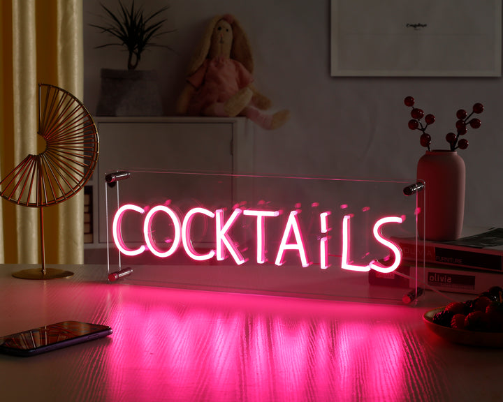 "Cocktails" Enseigne Néon LED Pour Bureau