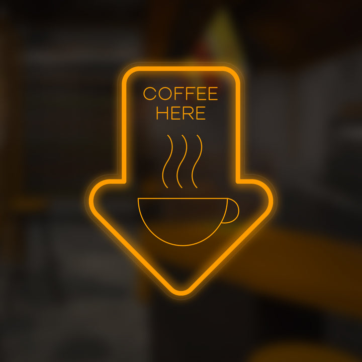 Enseigne Lumineuse Miniaturisée "Café Coffee Here"